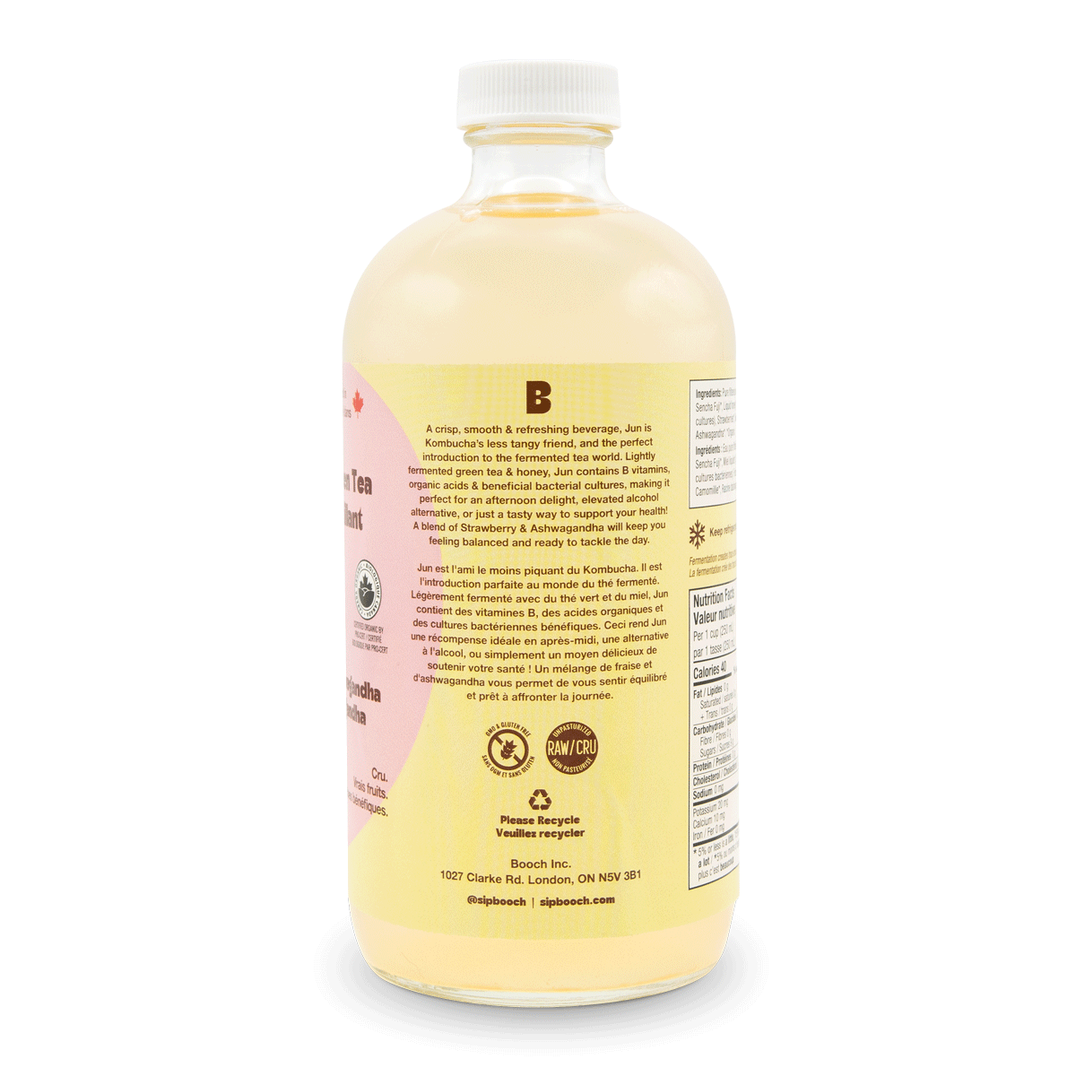 Sparkling Green Tea - Strawberry & Ashwagandha (6 Bottles) – Booch ...